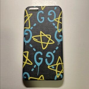 Black and Yellow Cell Phone Case with Stylized Design